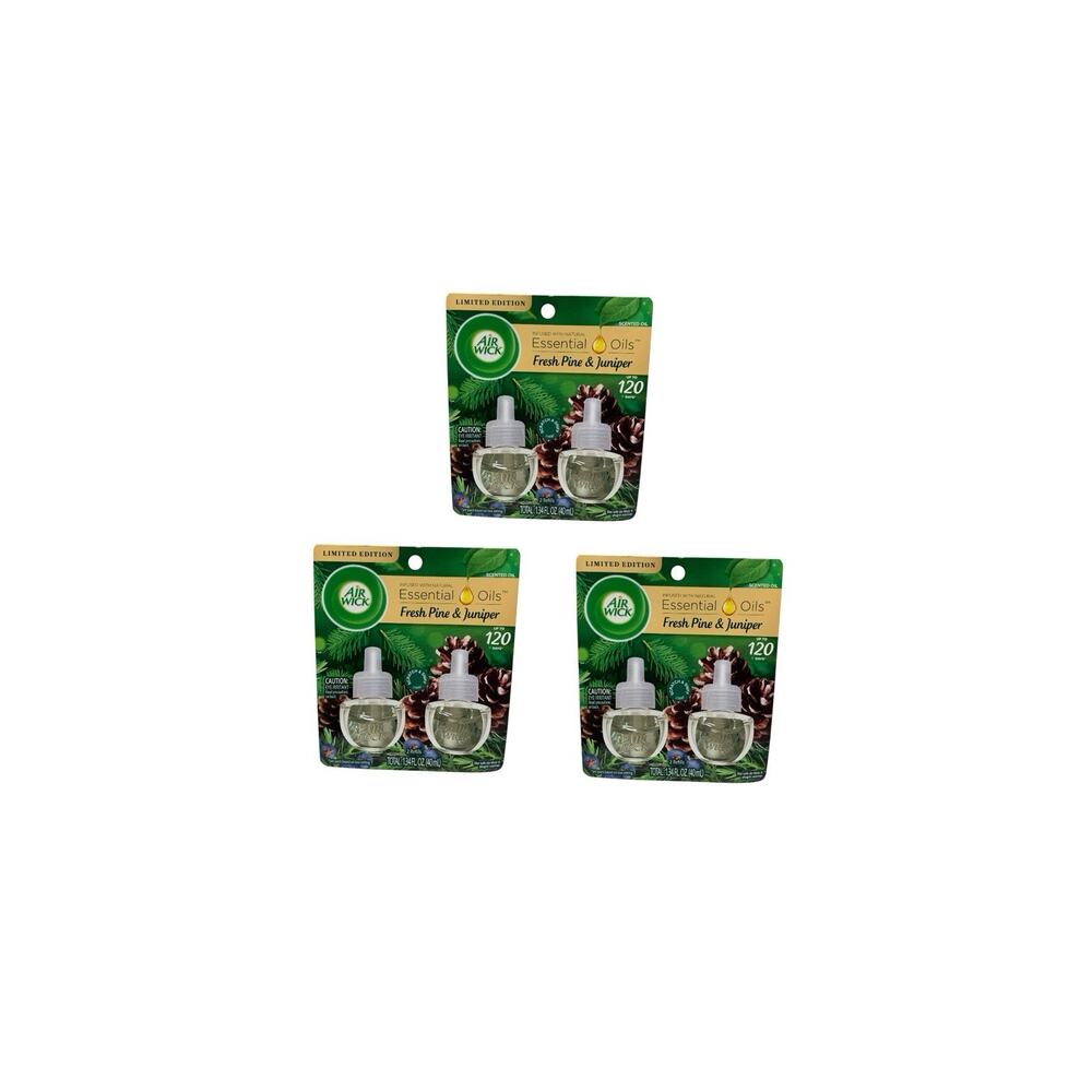 (3) Air Wick Plug‎ in Scented Oil Refills Limited Edition Fresh Pine & Juniper